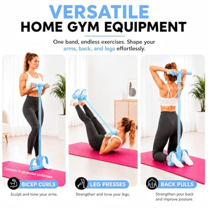 8-Tube Pedal Resistance Band, Sit Up Pull Rope for Home - color: Blue