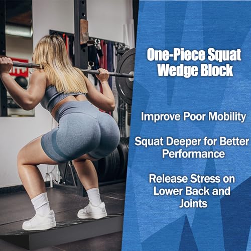 Squat Wedge Block One Piece: Heel Elevated Slant Board for Squats Weightliting Home Gym Squat Wedge - size: 2Pcs: Large