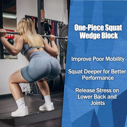 Squat Wedge Block One Piece: Heel Elevated Slant Board for Squats Weightliting Home Gym Squat Wedge - size: 2Pcs: Large