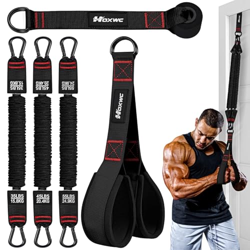 HOXWC Resistance Bands with Handles, Exercise Bands with Door Anchor for Working Out, Home Gym Workout Equipment for Push Downs, Tricep, Biceps, Arms, Back, Chest, Abs, Shoulder Training - color: Black