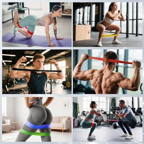 LEEKEY Resistance Bands for Pull Up Assist, Exercise & Workout Bands Set - color: 5-85LBS COLOR+Mini Bands