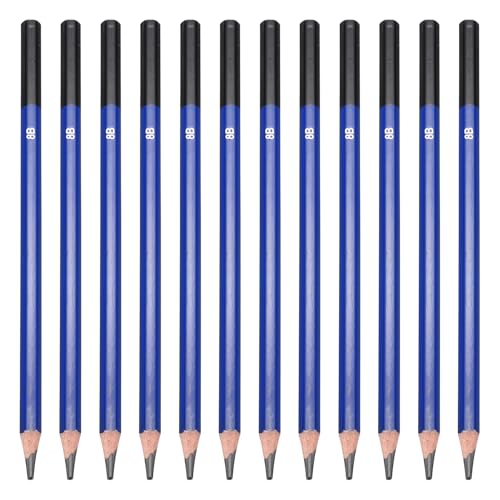 PATIKIL 8B Drawing Pencils, 24PCS Sketch Pencils for Drawing, Art, Painting, Sketching, Designing, 8B Hardness, Black Color - style: 8B