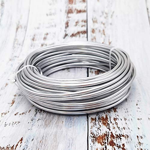 INSPIRELLE 9 Gauge Silver Aluminum Craft Wire Bendable Metal Wire | 42 Feet for Jewelry Craft Making - color: Silver, size: 9 Guage (3.0mm)