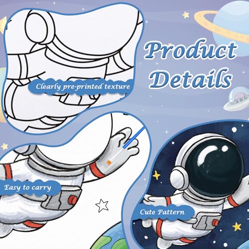 Anseal 12 Packs Pre Drawn Canvas to Paint, 4" X 4" Planet Pre-Printed Paint Party, Pre Stretched Canvas Outline Painting Boards for Paint Lovers, Party Favor - style: planet
