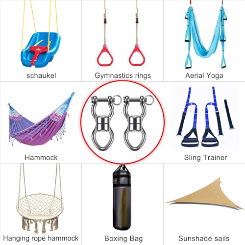 SELEWARE Heavy Duty Bearing Swing Swivel, 360° Rotation Hanging Accessory - color: Swivel - Style D Only, 2 Pack