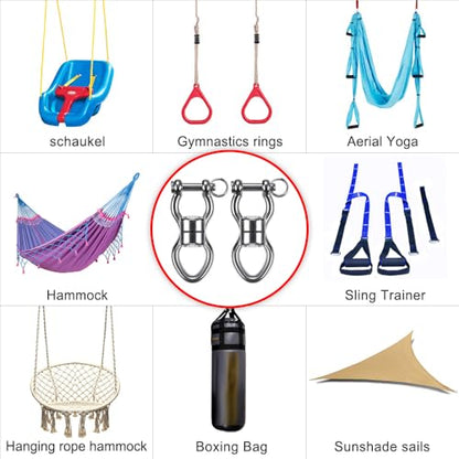 SELEWARE Heavy Duty Bearing Swing Swivel, 360° Rotation Hanging Accessory - color: Swivel - Style D Only, 2 Pack