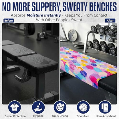 CHEEKY WINX Microfiber Gym Towel – Highly Absorbent Microfiber Sweat Towel, Quick-Dry Lightweight Design, Odour-Resistant Fabric, Matching Carry Bag, Cotton Candy, Large (120 x 60 cm) - color: Cotton Candy, size: Large