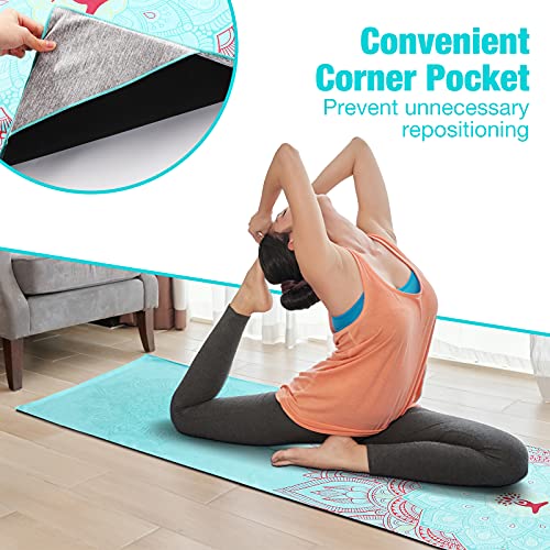 MoKo Yoga Towel, Non-Slip Hot Yoga Mat, 74.4 x 27.4 in - color: Lotus