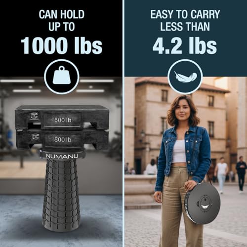 NUMANU 3XL Cushioned Collapsible Stool for Adults, Folding Seat, 1000 lbs - size: 3XL 23.2" + Cushion & Bag