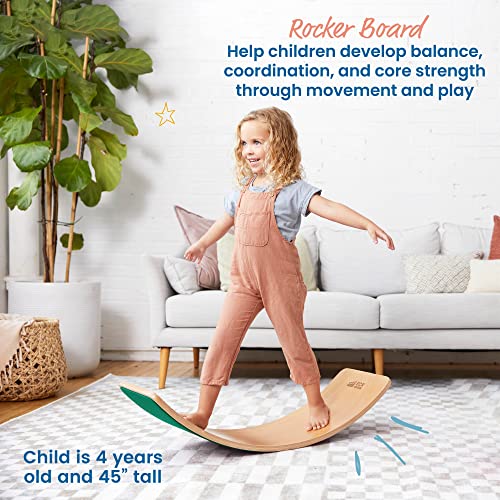ECR4Kids Balance Board, Montessori Toy, Green - color: Green