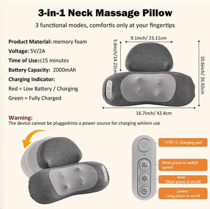 4D Kneading Shiatsu therapillow Massage Neck Hump