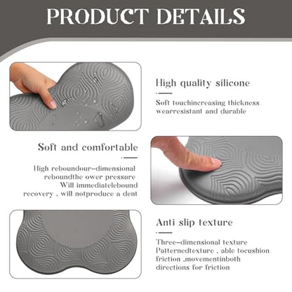 2 Packs Yoga Knee & Elbow Cushions - Extra Thick Foam for Knees, Elbows, Wrists, Hands & Head - Pilates & Kneeling Pads - Support Foam Pads for Women & Men - color: grey