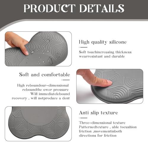 2 Packs Yoga Knee & Elbow Cushions - Extra Thick Foam for Knees, Elbows, Wrists, Hands & Head - Pilates & Kneeling Pads - Support Foam Pads for Women & Men - color: grey
