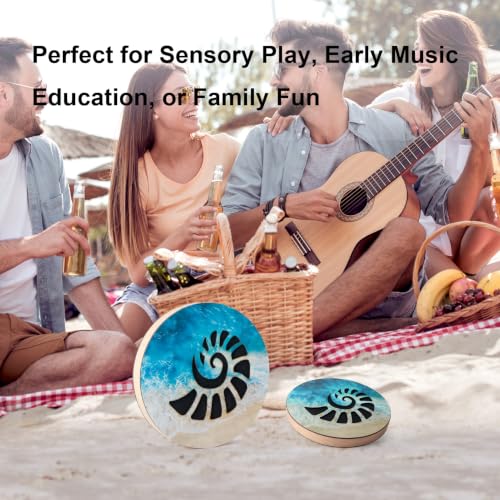 10 Inch Wooden Ocean Wave Drum, Natural Wood Stream Rain Drum, Waterfall Flowing Water Sound Percussion Instrument for Sound Healing, Yoga Meditation, Relaxation, Sound Therapy and Music Performance
