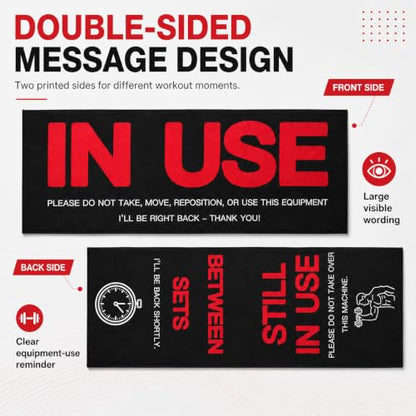 2 Pack High Visibility Warning Towel 37.8×14.96 Inch Microfiber Quick Dry Sweat Absorbent for Fitness Equipment Reserve