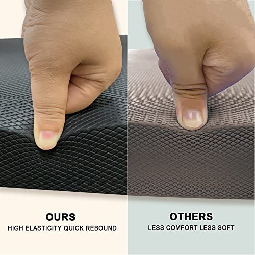 Foam Balance Pad,5BILLION Stability Pad for Physical Therapy,Non-Slip Exercise Balance Pad for Balance workouts,Yoga Knee Pad for Gym Fitness Stretching Pilate - size: Black-L