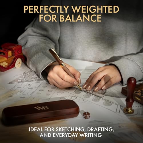 Wordsworth & Black Bamboo Mechanical Pencil, 0.7mm Graphite Lead Gold Finish | Wooden Presentation Gift Box, Instructions Booklet, Brown Wood, Writing, Drafting & Sketching for Architects & Engineers - color: Brown Wood
