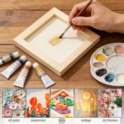 FSWCCK 15 Pack 6 x 6 inch Wood Panel Boards, Unfinished Wood Canvas Panels for Crafts, Painting Canvas, DIY Art Projects, Pouring, Arts Use with Oils, Acrylics - size: 6"X 6" 15 Pack