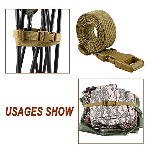 MAGARROW 24" 40" 60" 100" Strap Buckle Packing Straps Adjustable 1-Inch Belt - color: Tan (4-Pack), size: 1" Wide - 40" Long