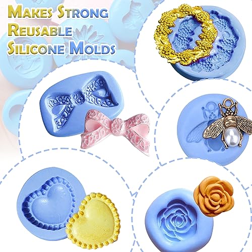 Silicone Putty, 7/8 LB Flexible Silicone Mold Making Kit -1:1 Mixing Ratio | for DIY Soap Making, Handmade Bath Bombs - Vibrant Rainbow Skin Safe Bath Bomb Colorant for Bath Bomb Supplies Kit, Crafts - color: 400g