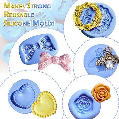 Silicone Putty - 2.5 Lb Flexible Silicone Mold Making Kit for Reusable Silicone Molds Making - Easy 1:1 Mixing Ratio Fast Cured Molding Putty for Casting, Resin Molds, Soap Mold, Candle Molds, Statues - color: 1,200g / 40oz