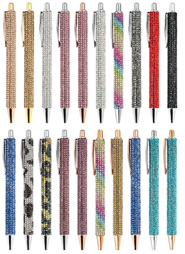 Gullor Click Ballpoint Pens, Diamond-encrusted Ball Pens, Black Ink Medium Point 1mm, for Office Supplies Gift Wedding Birthday - color: Rose Gold, style: 5 Pieces