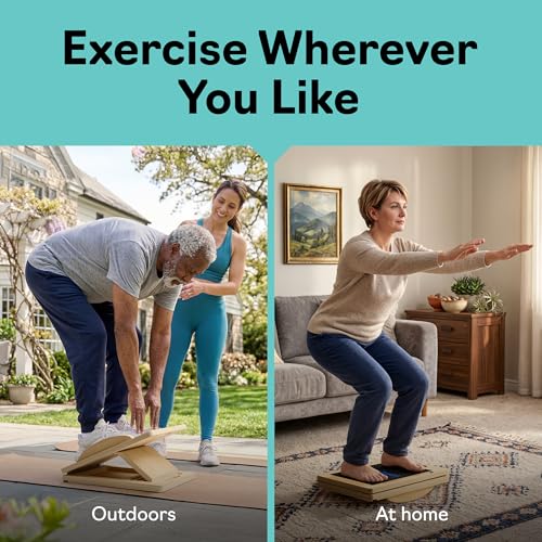 Slant Boards for Exercise, Wooden Slant Board, Calf Stretch Board with 7 Incline Angles, Velour Board, Balance Board & Calf Stretcher, Portable Incline Board for Physical Therapy, Ankle Mobility, Heel & Knees - color: Natural