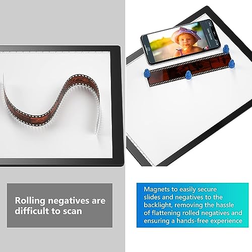 Eyesen Slide Viewer Light Box, for Scanning Film Negatives and Slides, Artist Sketching, A4 Ultra-Thin Light Pad Scanner with 3 Adjustable Brightness, USB Powered