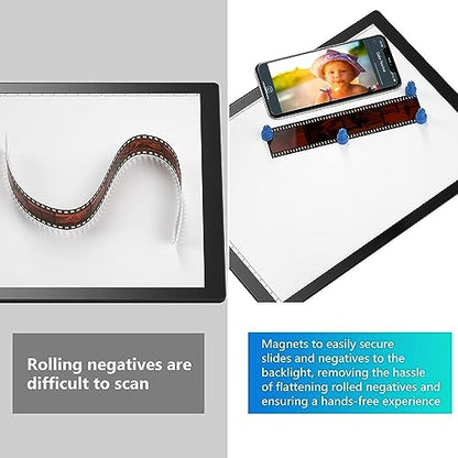 Eyesen Slide Viewer Light Box, for Scanning Film Negatives and Slides, Artist Sketching, A4 Ultra-Thin Light Pad Scanner with 3 Adjustable Brightness, USB Powered