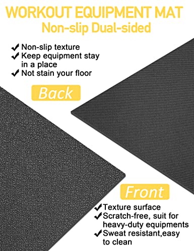 Treadmill Mat, 5'x2.5'/5.6'x2'/6.5'x3'/8'x3',6mm Thickness Exercise Equipment Mat for Carpet Hardwood Floors, Compatible with Walking Pad,Spin Bike,Elliptical Trainer,Rowing Machine - size: 60"L x 30"W x 0.24"Th