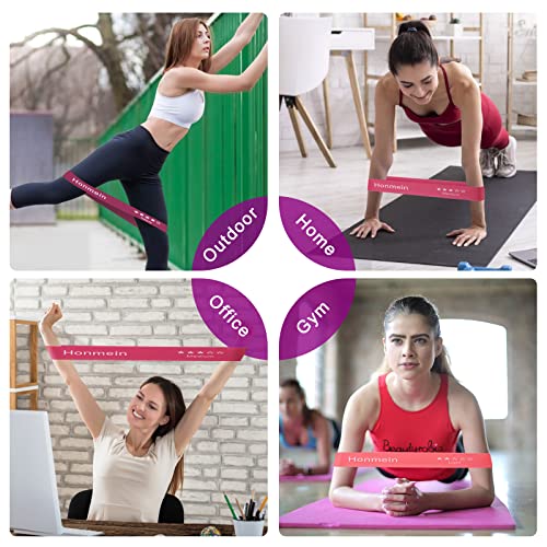 Resistance Bands for Working Out,Exercise Bands with 5 Resistance Levels - color: Pink