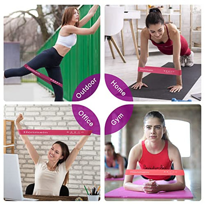 Resistance Bands for Working Out,Exercise Bands with 5 Resistance Levels - color: Pink