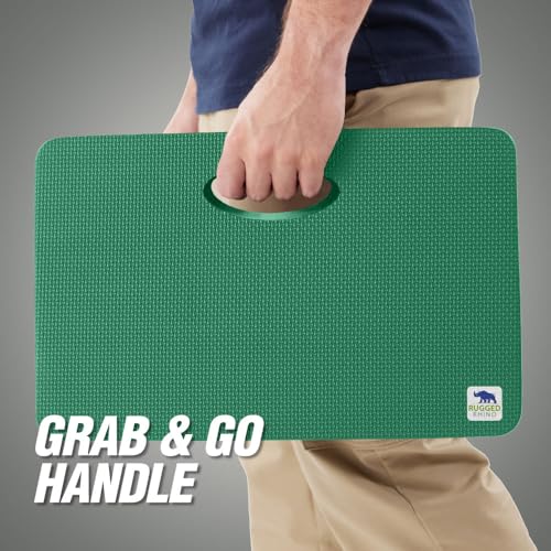 RUGGED RHINO Extra Thick Foam Kneeling Pad for Gardening 2 Pack, Pine Green | Thick Knee Pads, Holds 300 lbs, Protect Knees from Hard Concrete Surfaces for Gardening, Yard, Gym, Mechanic - color: Pine Green