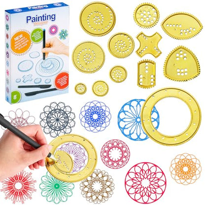 Chivao Spiral Art Kit Circle Stencils Drawing Tool Geometric Ruler,Modern - style: Contemporary