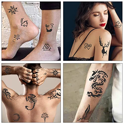 24 Sheets Henna Stencils for Kids Teens Adults | 400+ Reusable Tattoo Stencils, Glitter Tattoo Stencils For Face Hand Back