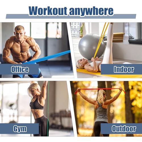 8pcs Pull Up Assistance Bands Set 5pcs Resistance Bands for Men | 2pcs Thin Pull Up Band, Cloth Bag, Gym Exercise Workout Band, Working Out, Stretching, Physical Therapy, Muscle Training