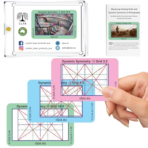 Dynamic Symmetry Root 2 Directors Viewfinder Card | Australian Designed and Made; Artist Viewfinder for Drawing and Photography; 3:2, 4:3 and 16:9 - size: Dynamic Symmetry Root 2