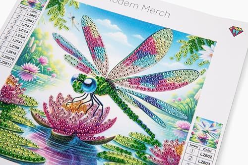 Modern Merch Small Diamond Art Packs Owl Octopus & Dragonfly, Animal Diamond Dots for Adults, Jewel Art Painting Kits, Mini Gem Arts and Crafts for Adults, Round Drill 3 Pack Partial Drill - color: Owl Dragonfly Octopus