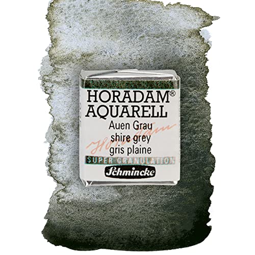 Schmincke - HORADAM® AQUARELL, Super Granulation, 14 935 044 Shire Grey, 1/2 Pans, Very Strong granulating Colors, Finest, Super granulating Watercolors - color: 935 shire grey
