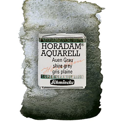 Schmincke - HORADAM® AQUARELL, Super Granulation, 14 935 044 Shire Grey, 1/2 Pans, Very Strong granulating Colors, Finest, Super granulating Watercolors - color: 935 shire grey