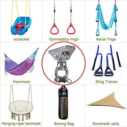 SELEWARE Silent Swing Hanger Heavy Duty Bearing Swing Hooks 1 Pack - color: Multi ( 1 Pack 360° Bearing Swing Hanger )