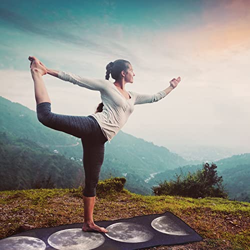 QiyI Hot Yoga Towel with Grip Dots, Non Slip, 70"x26", Moon Cycle - color: Moon Cycle, size: 70"x26"