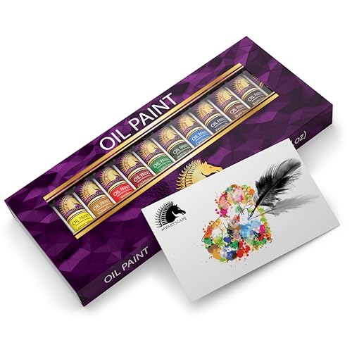 MyArtscape Oil Paint Set - 12 x 21ml Artist Oil Paint Tubes | Rich pigment oil paint set with smooth blending glossy finish and excellent coverage for canvas painting