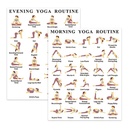 2 Pcs Yoga Poses Poster, Yoga Poster for Women Beginners