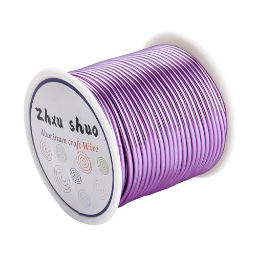 12 Gauge(2mm) Aluminum Wire 35 Yards Anodized Metal Wire for Bonsai Armature Crafting Sculpting Jewelry Craft Making Beading Floral (Light Purple, 12 Gauge) - color: Light purple