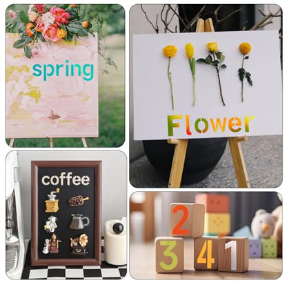 2 Inch Letter Stencils Symbol Numbers Craft Stencils, 63 Pcs Reusable Alphabet Templates Interlocking Stencil Kit for Painting on Wood, Wall, Fabric, Rock, Sign, DIY Art Projects (Letter and Number) - style: Letter and Number