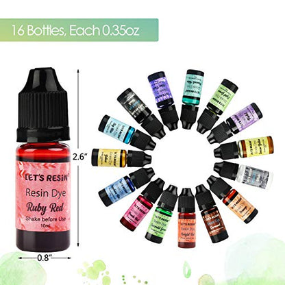 Bundle Set of 26 Colors Alcohol Ink for Epoxy Resin and 16 Color Epoxy Resin Paint Pigment