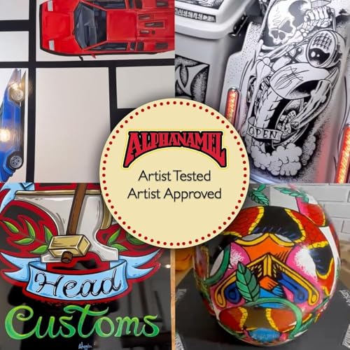 Hobby Model Electroshock Pack with Brushes and Reducer for Pinstriping Fine Line Painting Custom Designs and Detail Work, 1 Oz Each