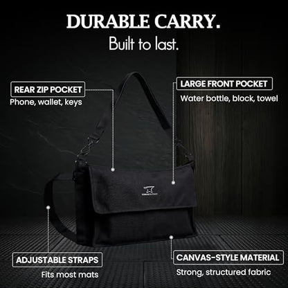 Men’s Yoga Mat Bag – Durable Canvas Carrier, Lightweight with Extra Storage for Gear & Accessories, Black