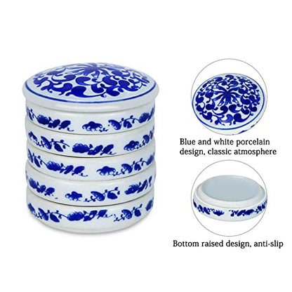 5-Tier Round Porcelain Watercolor Mixing Palette Tray Set | Stackable Design, Smooth Porcelain Surface, Easy Clean, Sauce Dishes